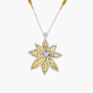 Diamond Floral Pendant Necklace