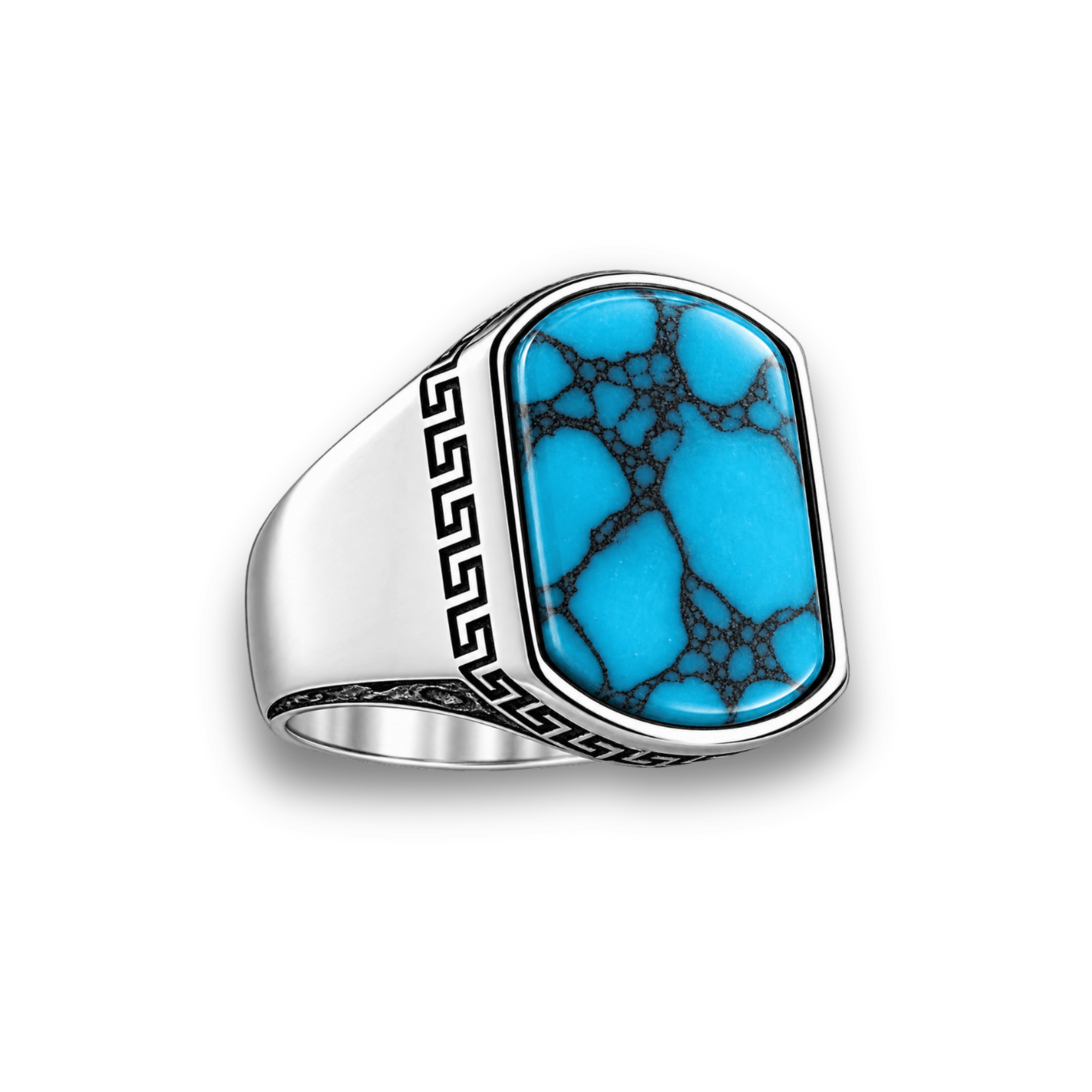The Obsidian – Dual Stone Tiger Eye & Feroza Ring (925 Silver)